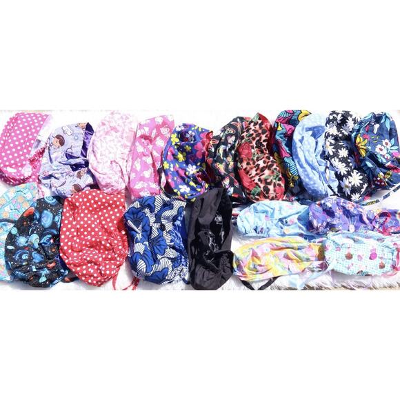 Lot of 20 Custom Nurse Scrub Caps 16 Silk Lined Hello Kitty Barbie Bouffant